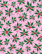 Pink Green Berry Branch Repeating Rug