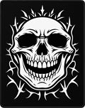 Dark White Skull With Crown Accents Rug