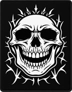 Dark White Skull With Crown Accents Rug