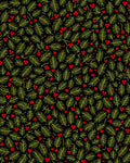 Green Pine Red Berry Holiday Rug