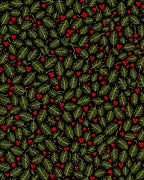 Green Pine Red Berry Holiday Rug