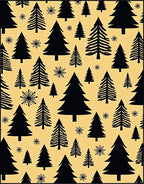 Black Pine Trees Yellow Backdrop Rug