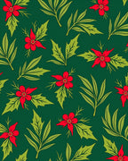 Crimson Floral Holly Garland Rug