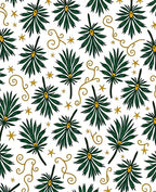 Green Tropical Star Swirl Rug