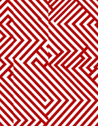 Red and White Geometric Maze Rug