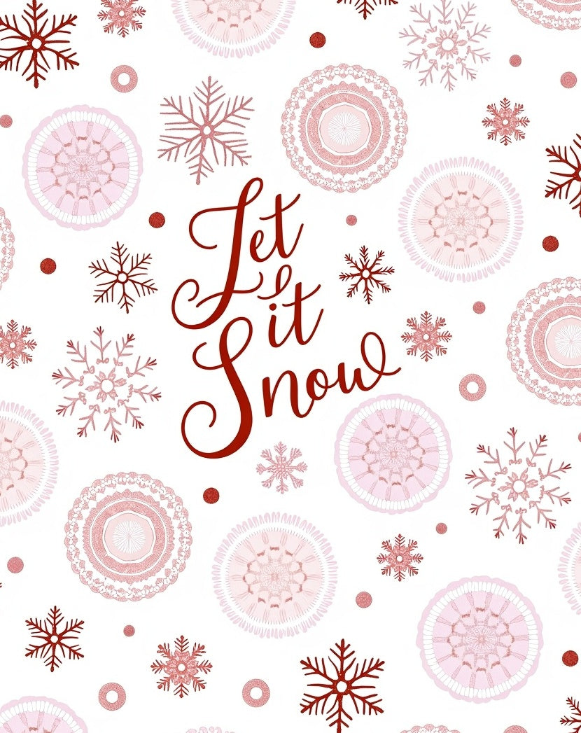 Crimson Snowflake Mandala Scatter Rug