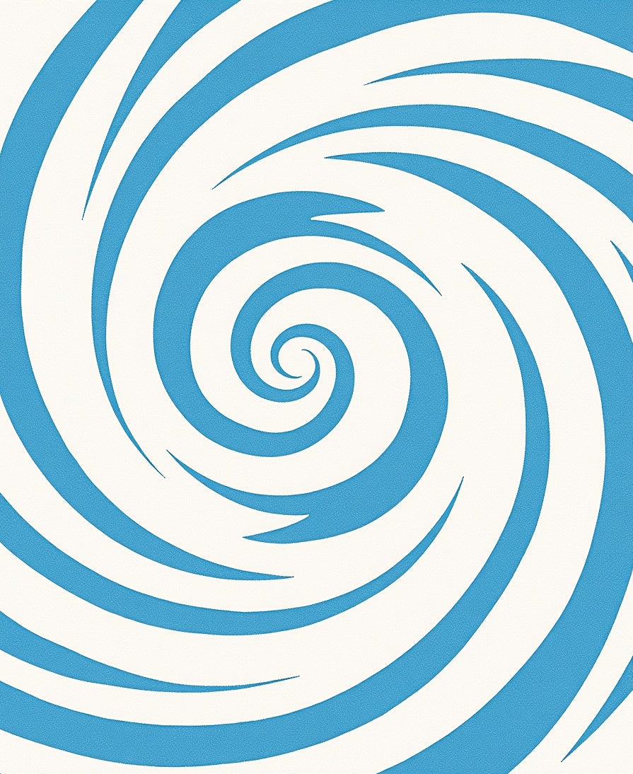 Blue White Swirling Vortex Rug
