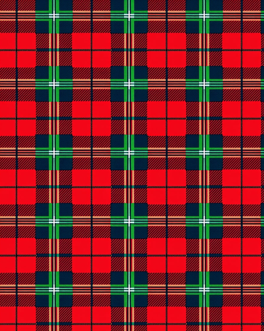 Classic Red Blue Green Plaid Check Rug