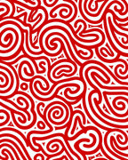 Crimson Swirls Organic Flow Rug