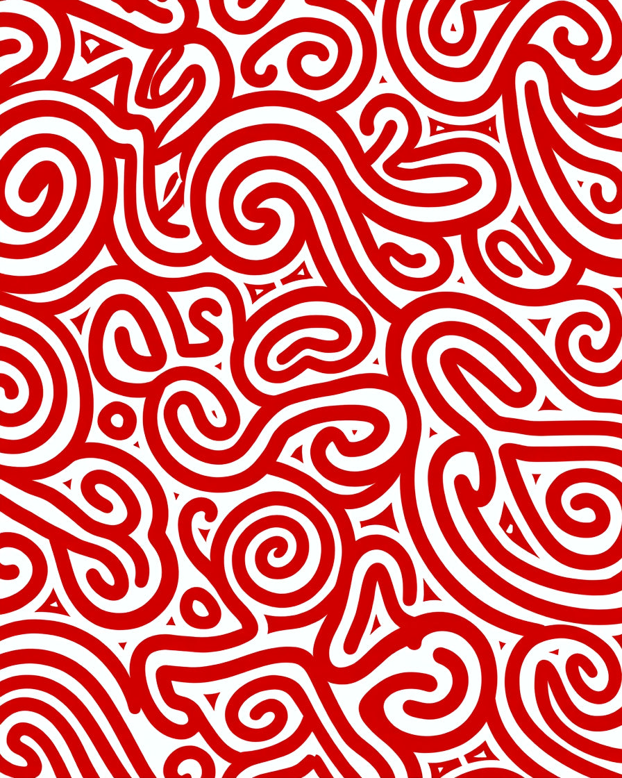 Crimson Swirls Organic Flow Rug