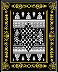 Black Yellow Geometric Pine Forest Rug