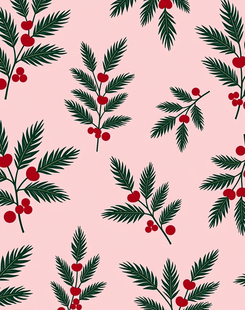 Festive Holly Berry Sprig Rug