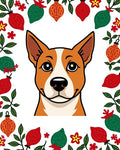 Whimsical Dog Holiday Ornament Border Rug