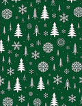 Festive Evergreen Snowflakes Trees Garland Rug