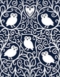 White Owl Whimsical Night Garden Rug