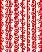 Bold Scarlet Vine Vertical Stripes Rug