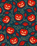Halloween Red Jack-o'-Lantern Repeating Pattern Rug