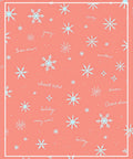 Light Blue Snowflakes Coral Background Rug