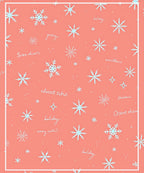 Light Blue Snowflakes Coral Background Rug
