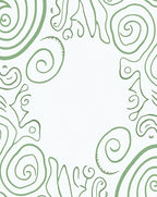 Sage Green Swirl Line Art Rug