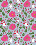 Festive Pink Flower Character Garland Rug