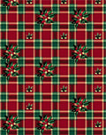 Red Green Tartan Floral Garland Rug