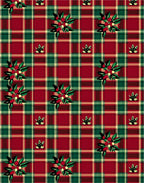 Red Green Tartan Floral Garland Rug