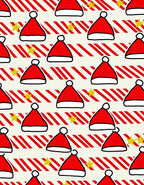 Red Santa Hats Yellow Stars Stripes Rug