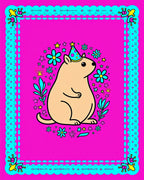 Pink Groundhog Birthday Party Celebration Rug