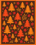 Autumn Forest Orange Pine Trees Rug