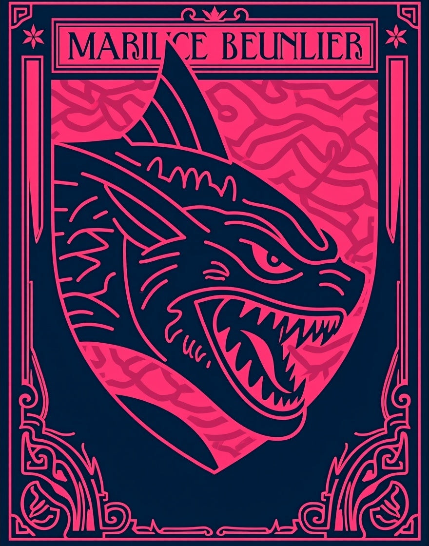 Fierce Crimson Dragon Emblem Rug