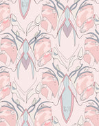 Pale Pink Abstract Organic Botanical Rug