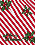 Red White Striped Holly Berry Accent Rug