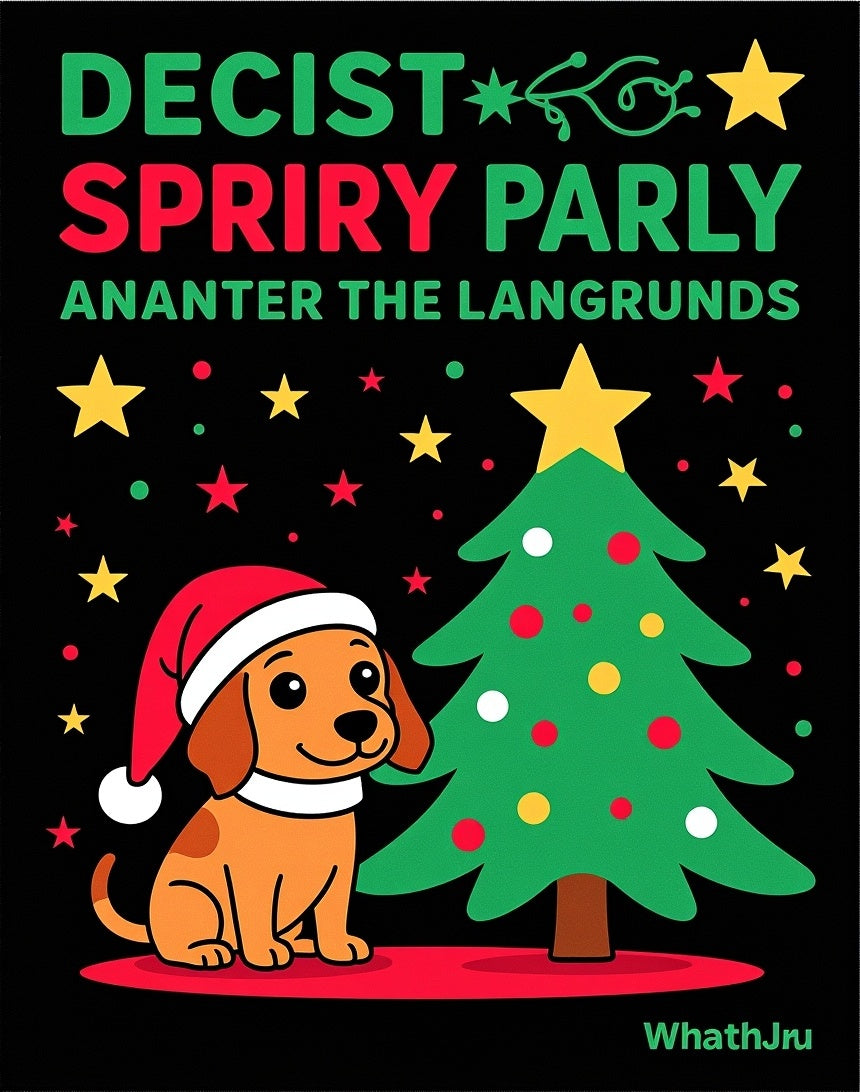 Christmas Dog And Tree Festive Rug