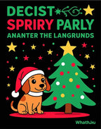 Christmas Dog And Tree Festive Rug