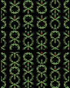 Green Red Beaded Wreath Mirror Rug