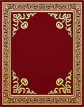 Rich Crimson Golden Ornate Scroll Rug