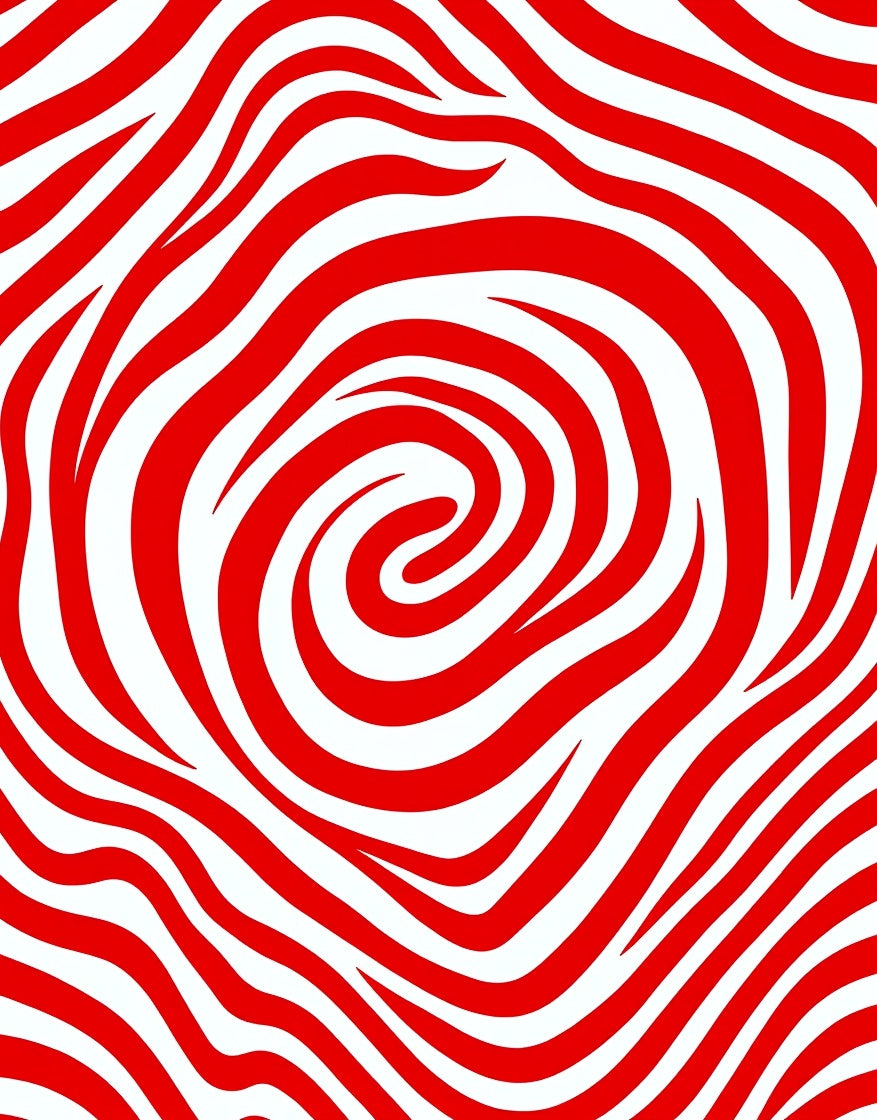 Bold Red Zebra Swirl Rug