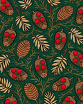 Deep Green Abstract Seed Pod Rug