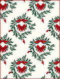 Christmas Floral Wreath Red Bows Rug