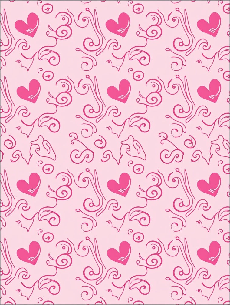 Pink Heart Swirls Garland Rug