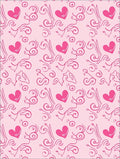 Pink Heart Swirls Garland Rug
