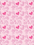 Pink Heart Swirls Garland Rug