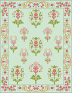 Soft Pink Botanical Garden Arrangement Rug