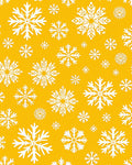 Bright Yellow White Snowflake Scatter Rug