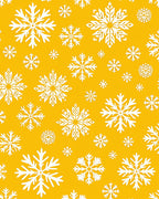 Bright Yellow White Snowflake Scatter Rug