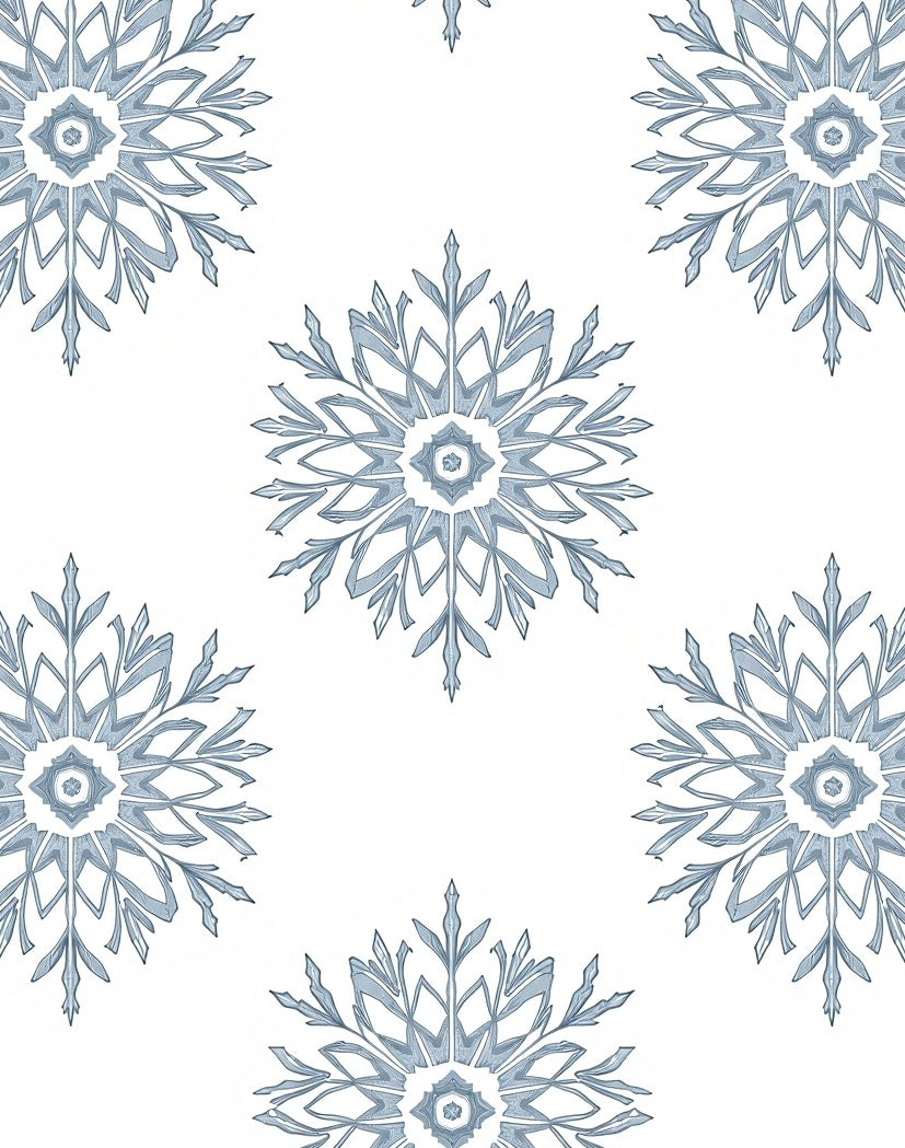 Pale Blue Snowflake Symmetry Rug