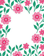 Pink Floral Garden Border Rug
