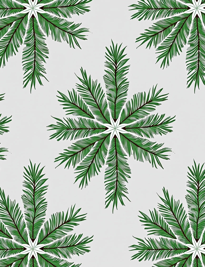 Green Palm Frond Mandala Rug