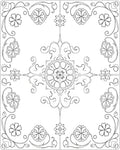 Ornate Floral Medallion Vine Arrangement Rug